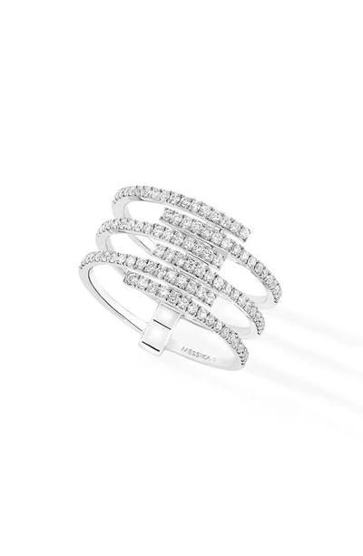 Messika Gatsby Multirow Diamond Ring In White Gold