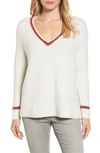 VELVET BY GRAHAM & SPENCER BOUCLE V-NECK SWEATER,SIMONA03