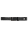 Gucci Signature Belt With Gg Detail In Black