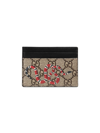 Gucci Kingsnake Print Gg Supreme Card Case In Beige