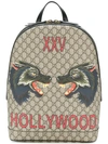 GUCCI GG Supreme Hollywood print backpack,4195849HUAT12555109