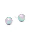 MAJORICA Faux Pearl and Sterling Silver Stud Earrings,0400096666785