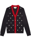 GUCCI WOOL CARDIGAN WITH BEES AND STARS,431747X131112562731