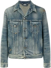 Gucci Tiger-embroidered Denim Jacket In Blue