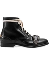 GUCCI GUCCI BLACK QUEERCORE LEATHER BROGUE BOOT,449950DKG0012562736
