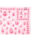 Alexander Mcqueen Silk Skull Scarf In Pink