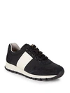 PRADA STRIPE SUEDE SNEAKER,0400096078110