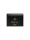 Gucci Animalier Card Case Wallet In Black Leather