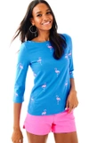 Lilly Pulitzer Waverly Top In Resort White Midnight Blues