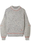 VICTORIA BECKHAM EMBROIDERED COTTON AND WOOL-BLEND SWEATER