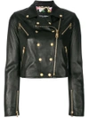 DOLCE & GABBANA STUDDED LEATHER BIKER JACKET,F9829LFUL8912559057