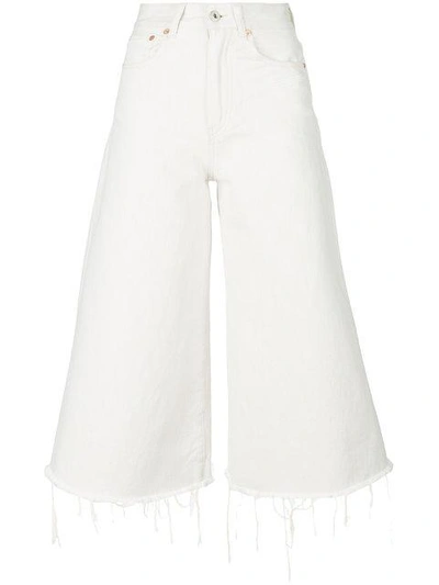 Off-white Wide-leg Crop Jeans In