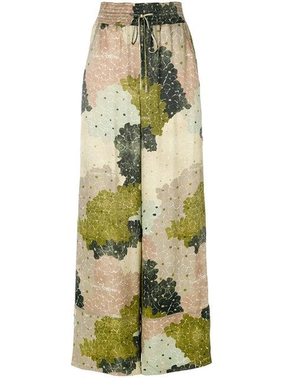 Off-white Camo Pyjama-style Trousers In Green