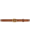 GUCCI LEATHER BELT WITH DOUBLE G BUCKLE,409417CVE0T12562760