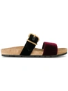 PRADA VELVET DOUBLE STRAP SANDALS,1XX354F01586612552797