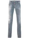 DSQUARED2 DSQUARED2 DISTRESSED LONG CLEMENT JEANS - GREY,S74LB0369S3026012557932