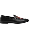 GUCCI LEATHER LOAFERS WITH KINGSNAKE,429062DLC0012562755