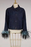 PRADA Feathers denim jacket,GFB159/1MVJ/F0008