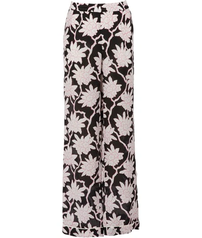 Valentino Rhododendron-print Pajama Pants In Black