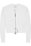 3.1 PHILLIP LIM / フィリップ リム WOMAN BUCKLED COTTON-BLEND CARDIGAN WHITE,US 4772211931587034