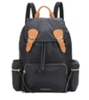 BURBERRY THE LARGE LEATHER-TRIMMED BACKPACK,P00300142-1
