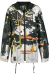 PRADA WOMAN PRINTED SILK-FAILLE HOODED JACKET MULTICOLOR,US 1071994536478734