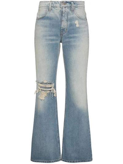 Adaptation Flared Jeans With Rip Detail In Blue