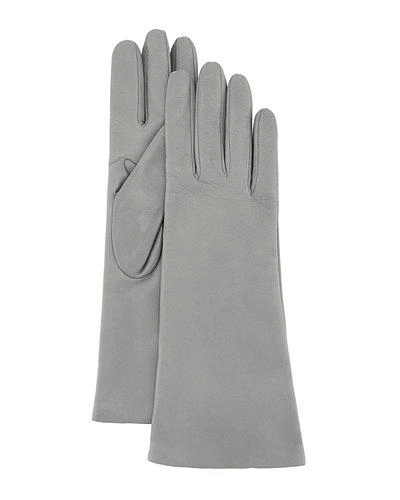 Portolano Four-button Leather Gloves In Lt Gray(hematite)