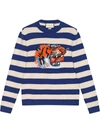 GUCCI STRIPED WOOL SWEATER WITH TIGER HEAD,499250X9I8612562626