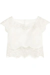 RIME ARODAKY CAPLAN CROPPED LACE AND CREPE TOP