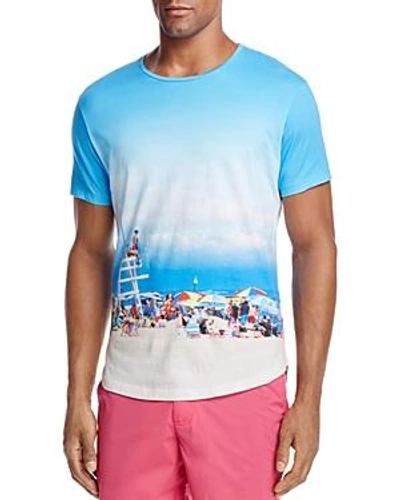 Orlebar Brown Ob-t Beach-print Cotton-jersey T-shirt In Blue Multi