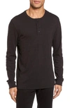 Vince Long Sleeve Slub Henley In H Coastal/black