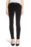 Ag Prima Mid-rise Corduroy Cigarette Jeans In Super Black