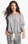 Eberjey Heather Slouchy Drawstring Lounge Tee In Heather Grey