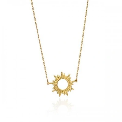 Rachel Jackson London Electric Goddess Mini Sun Necklace Gold In 22 Gold Plated