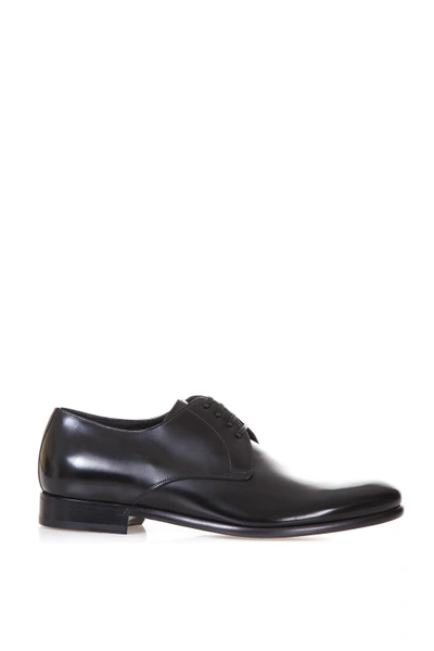 Dolce & Gabbana Brushed Leather Derby In Black