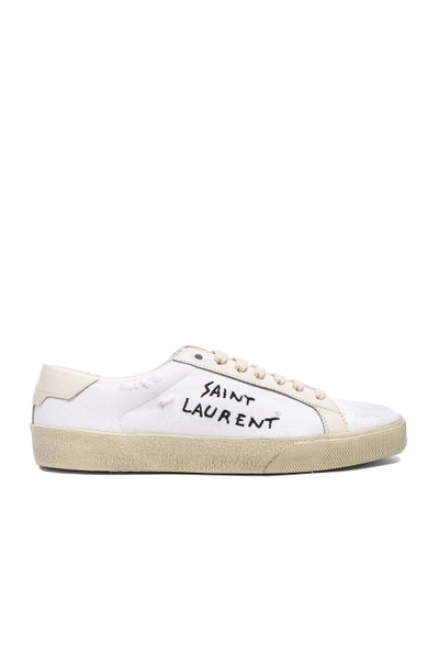Saint Laurent Court Classic Lace-up Sneaker In White