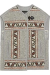 ISABEL MARANT Diva Oversized Embroidered Wool-Blend Vest