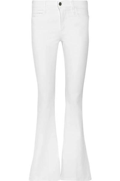 Frame Le Forever Karlie Flare High-rise Jeans In White