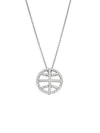 ROBERTO COIN Diamond, Ruby and 18K White Gold Basketball Pendant Necklace,0400089098219