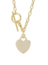 SAKS FIFTH AVENUE 14K YELLOW GOLD HEART TAG PENDANT NECKLACE,0400096238565