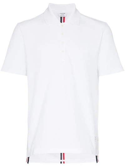 Thom Browne 白色背面中央条纹 Polo 衫 In White