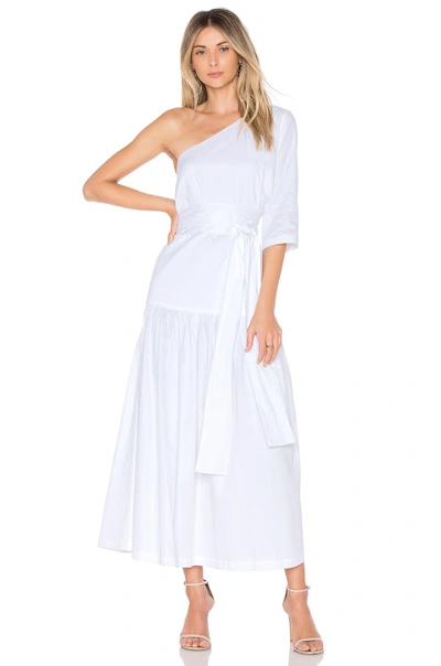 Mara Hoffman Sam One-shoulder Tie-waist Organic-cotton Dress In White
