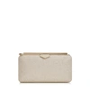 Jimmy Choo Ellipse Glitter Clutch - Beige In Platinum Ice