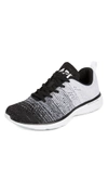 APL ATHLETIC PROPULSION LABS TECHLOOM PRO RUNNING SNEAKERS BLACK/HEATHER GREY/WHITE,PLABS30250