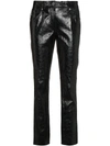 HELMUT LANG HELMUT LANG LEATHER MID RISE CROPPED TROUSERS - BLACK,H09HW20712523312