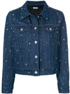 MIU MIU crystal-embellished denim jacket,GWB0331P0M12556101