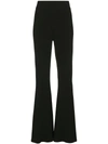 BEAUFILLE BEAUFILLE HIGH WAISTED FLARED TROUSERS - BLACK,BFRS18P0812477597