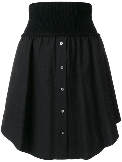 Alexander Wang Washed Poplin Skirt In Black