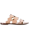 CHLOÉ CHLOÉ LAUREN FLAT SANDALS - NEUTRALS,CHC17U6534212546310